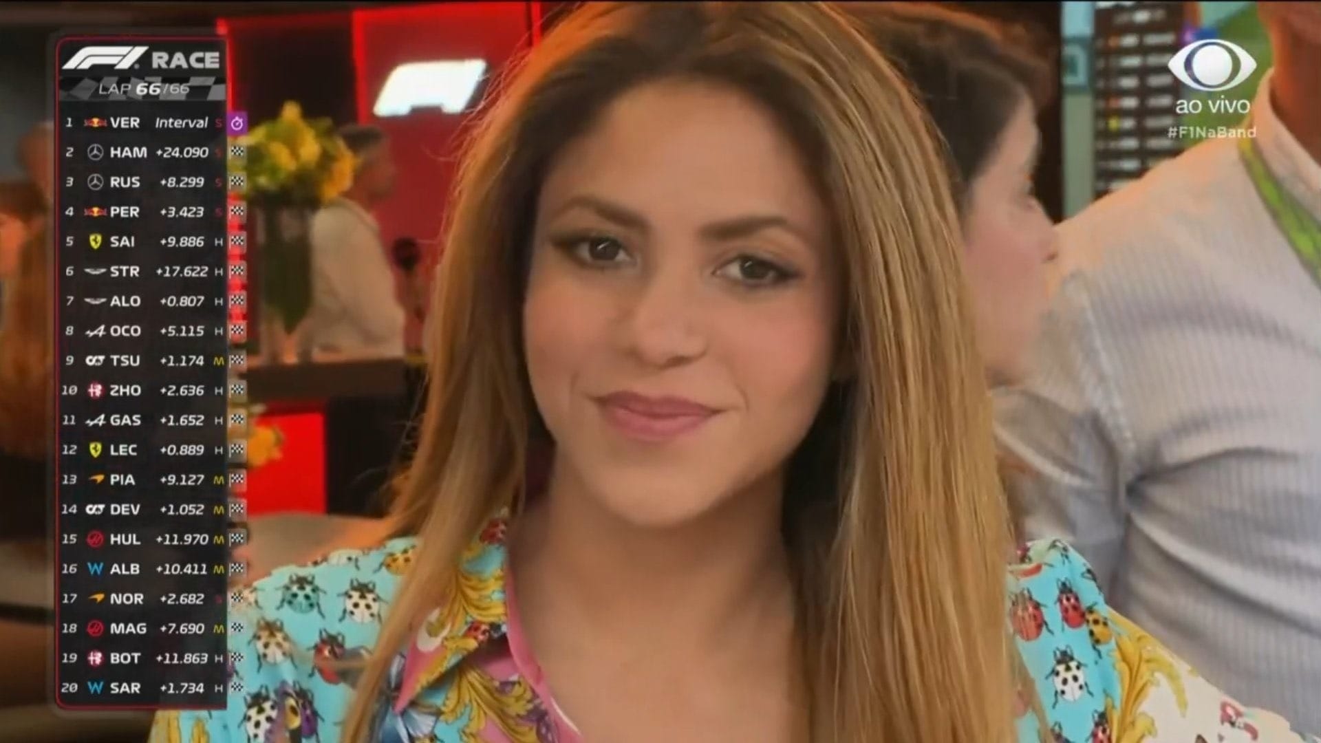 Shakira na Fórmula 1 agita web: "Tá explicado Lewis Hamilton inspirado"