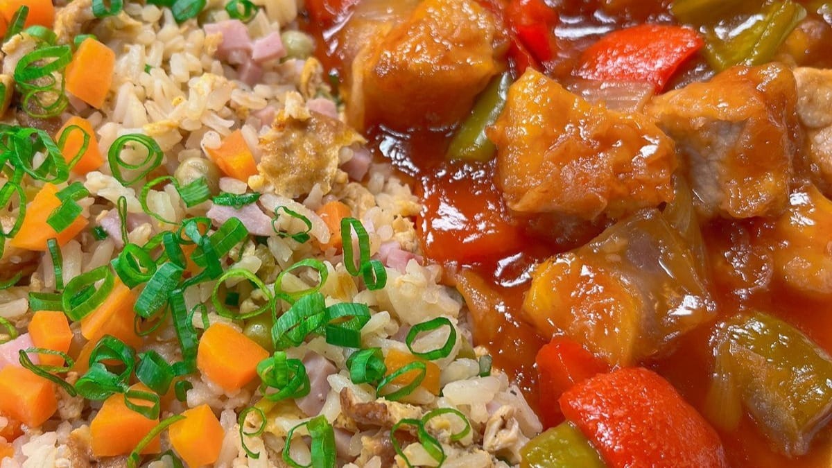 Cubos de lombo ao molho agridoce com arroz oriental | Band Receitas