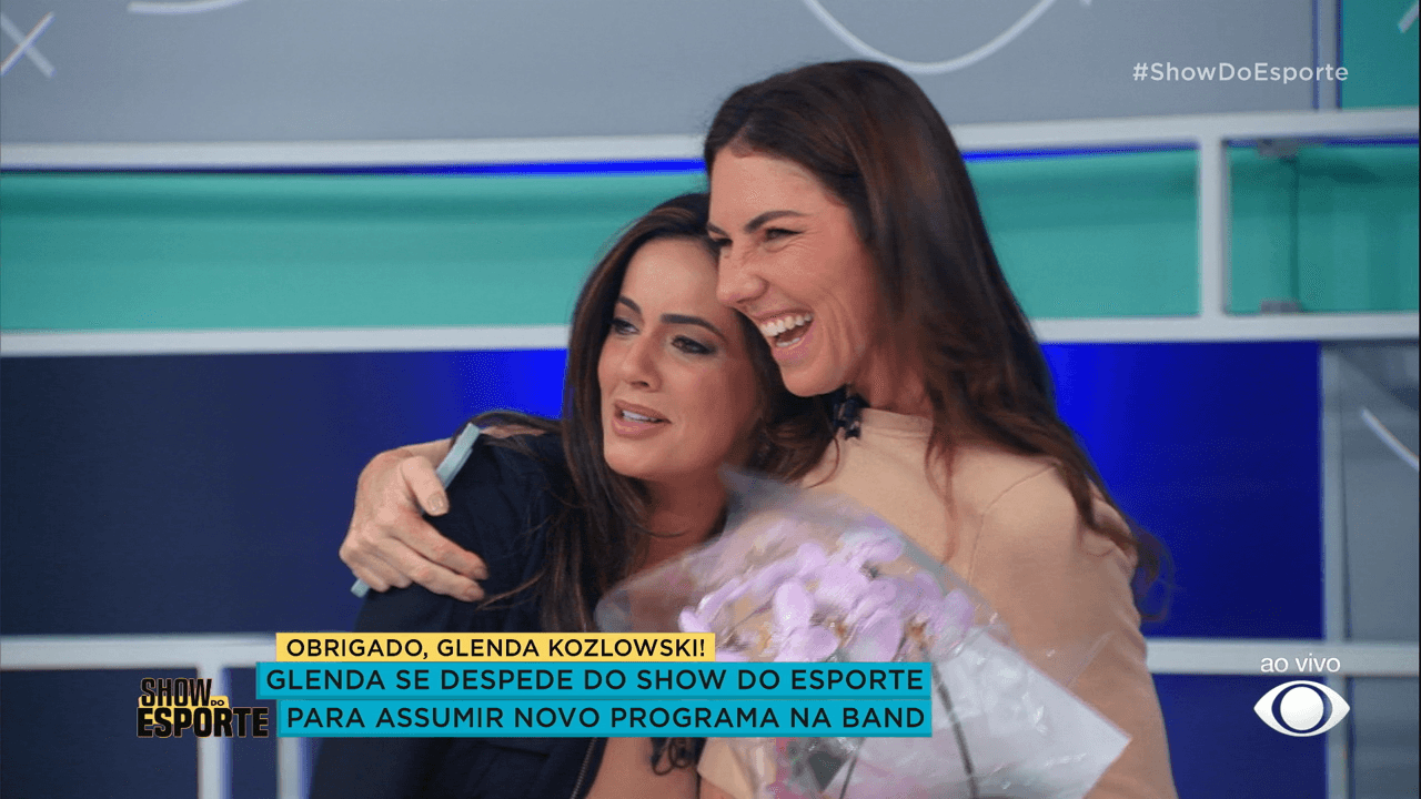 Glenda se emociona na despedida ao Show do Esporte e passa o bastão para Paloma