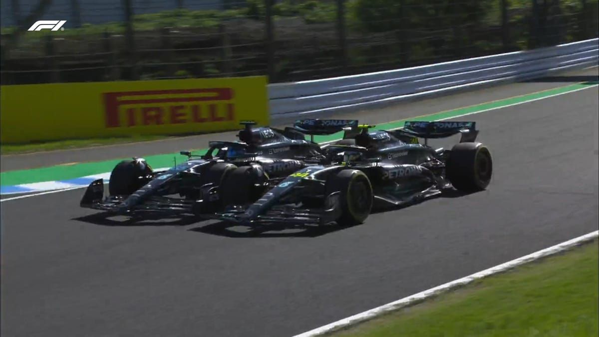 Hamilton e Russell se estranham em disputas por posições no GP do Japão