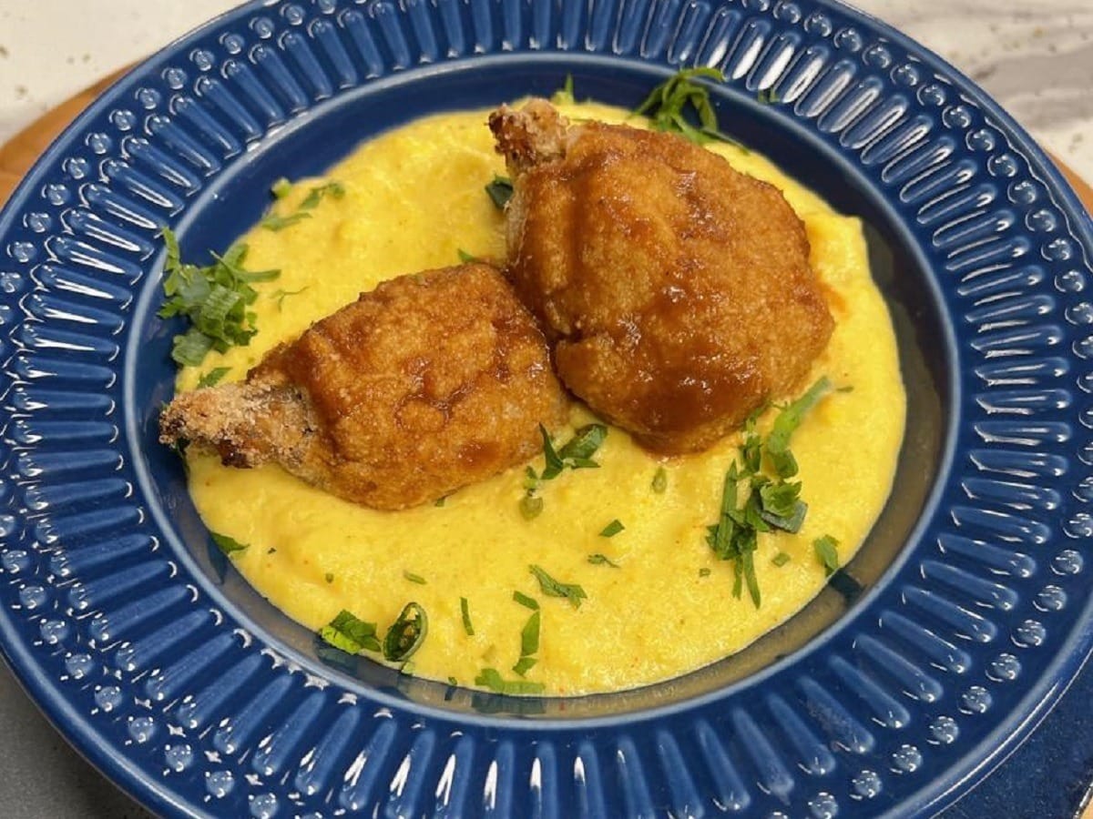 Polenta com coxinha creme empanada | Band Receitas
