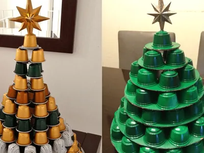Árvore de Natal de cápsula de café é tendência criativa e eco-friendly