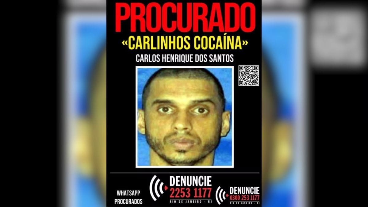 Cartaz do Disque Denúncia de Carlinhos Cocaína, procurado pela polícia