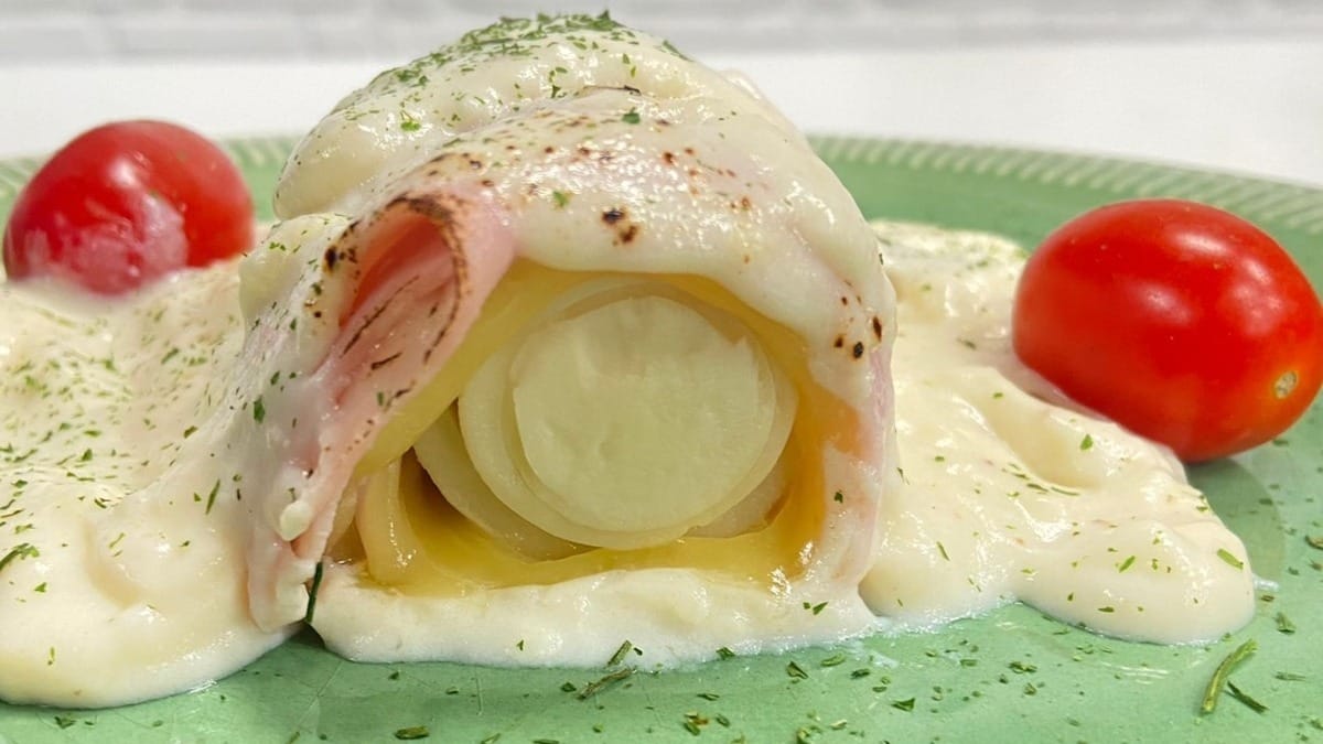 Enroladinho de palmito ao molho bechamel | Band Receitas