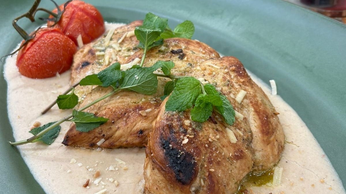 Filé de frango com purê de feijão branco e hortelã | Band Receitas