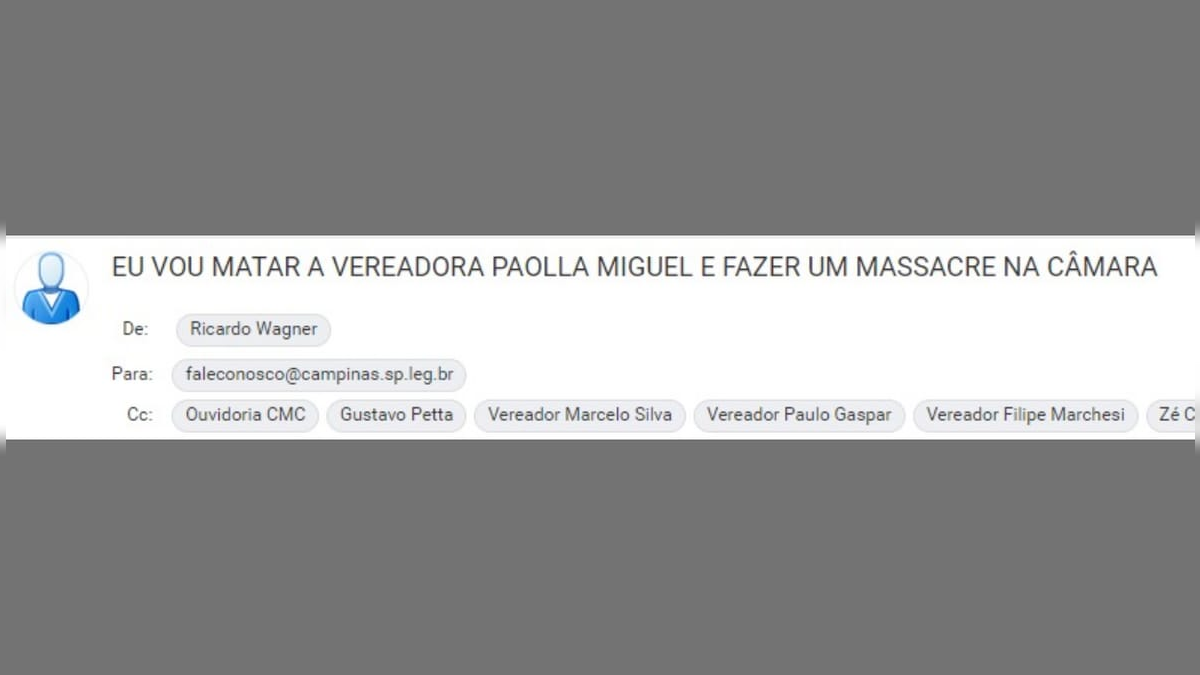 Vereadores de Campinas recebem ameaça de morte em e-mail com ofensas racistas