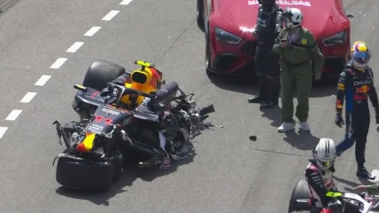 Sergio Pérez sofre forte acidente e GP de Mônaco é interrompido por 40 minutos
