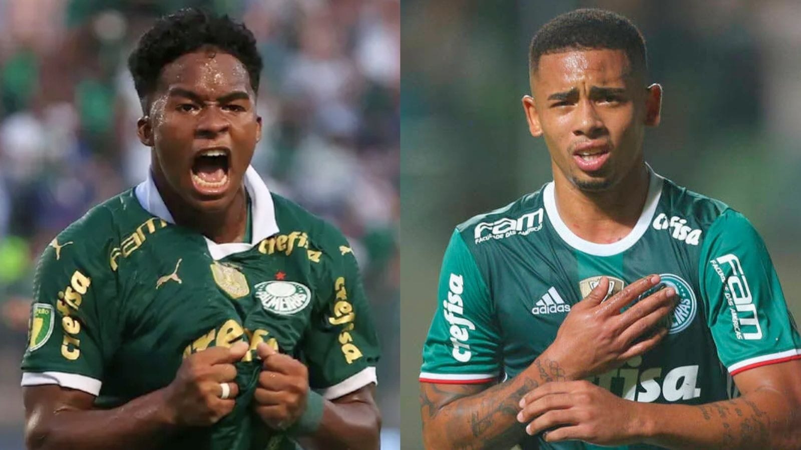 Endrick e Gabriel Jesus deixaram o Palmeiras com números parecidos; confira