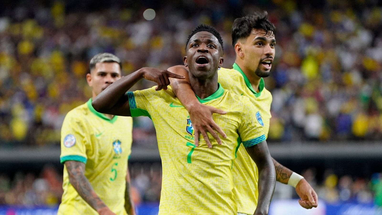 Vini Jr brilha, Brasil desencanta e goleia o Paraguai pela Copa América