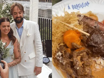 Janaína Torres, melhor chef do mundo, se casa e serve espetinhos de churrasco