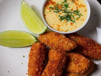 Iscas de peixe com maionese de bottarga | Band Receitas