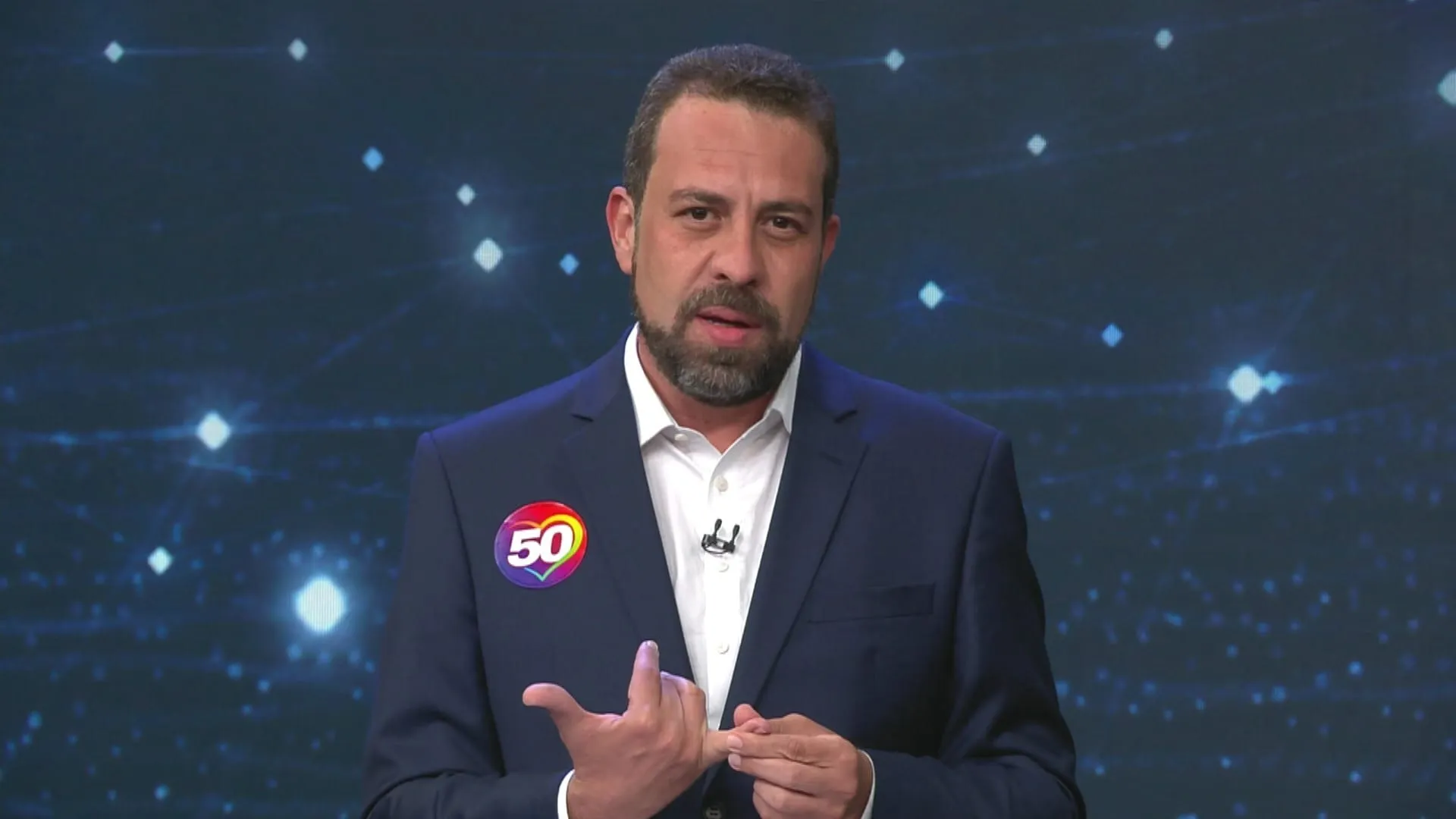 Guilherme Boulos no debate na Band (Foto: Reprodução)