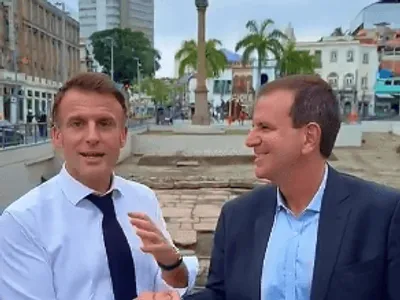 Ao lado de Eduardo Paes, Macron visita Zona Portuária e manda recado aos cariocas