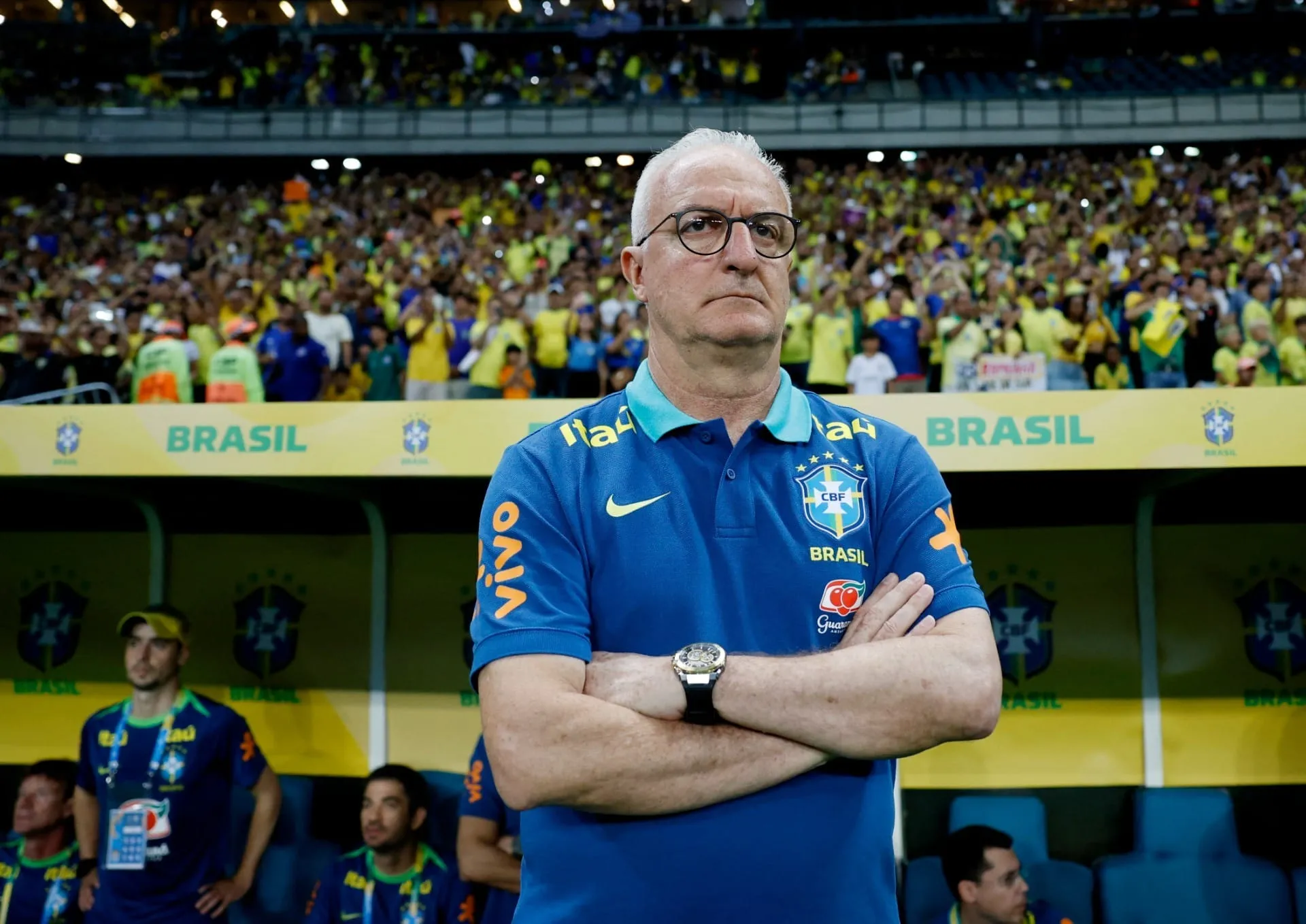 Dorival no jogo da Seleção Brasileira contra o Uruguai. Foto: REUTERS/Adriano Machado
