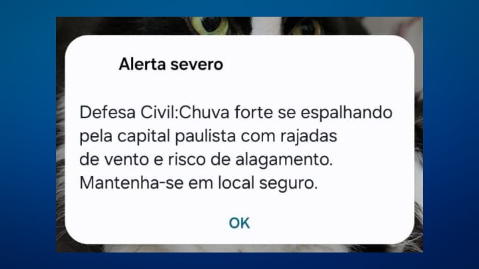 Defesa Civil dispara alerta severo de chuva forte em SP pela primeira vez