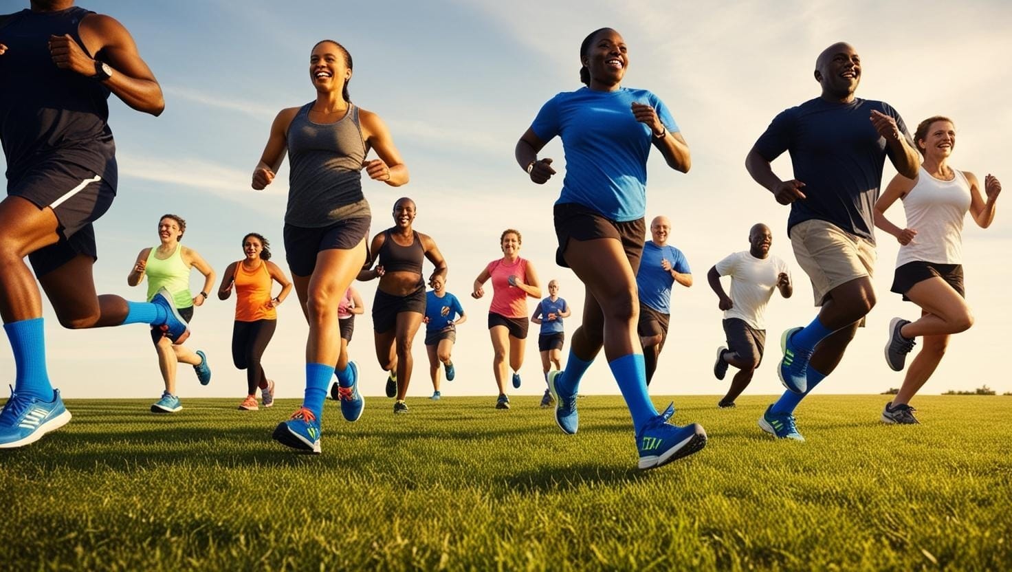 A regra é simples: quem está disponível com interesse em conhecer alguém usa meias azuis nos treinos ou eventos de corrida (Foto: Divulgação)
