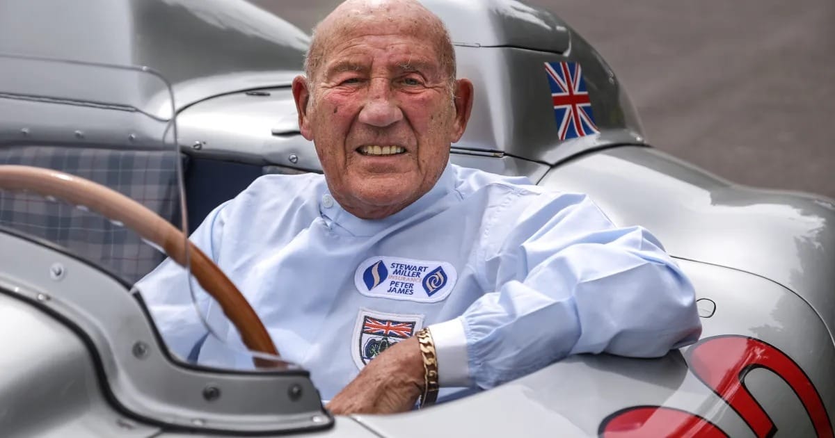 Stirling Moss durante homenagem da Mercedes-Benz