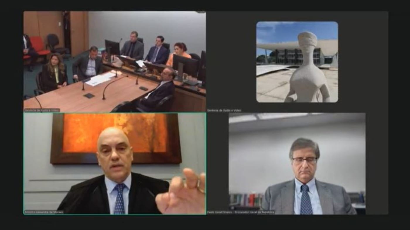 Depoimento de Mauro Cid a Alexandre de Moraes com a presença do PGR, Paulo Gonet | Reprodução/STF