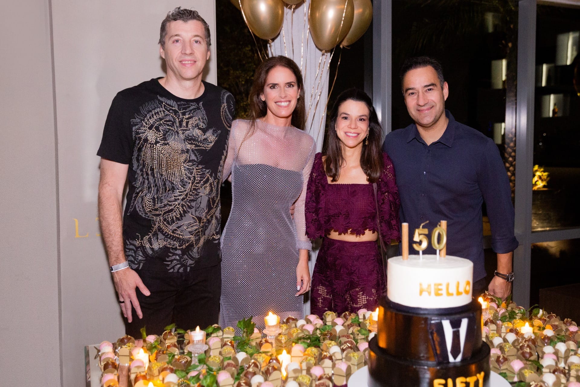 Marcelo Robalinho e Alessandra TPVA com o casal Sylvio Gomide sócio e CFO Weducation (Mater Dei São José dos Campos) e Carol Keutenedjian (Epiphanie Fine Jewelry).Crédito: Fernando Carvalho