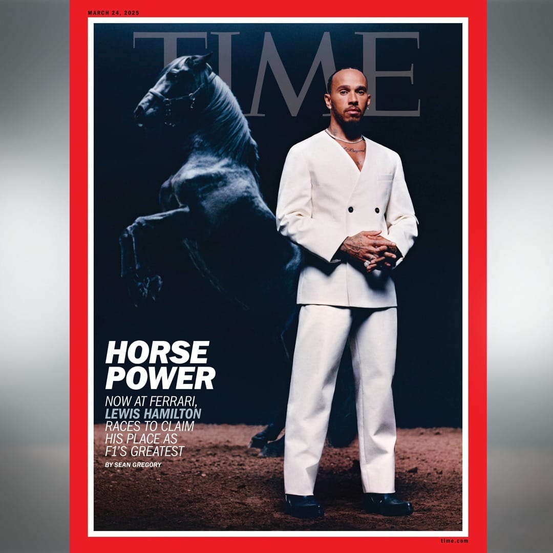 Chegada de Hamilton à Ferrari é destaque da capa da Time (Imagem: Divulgação)
