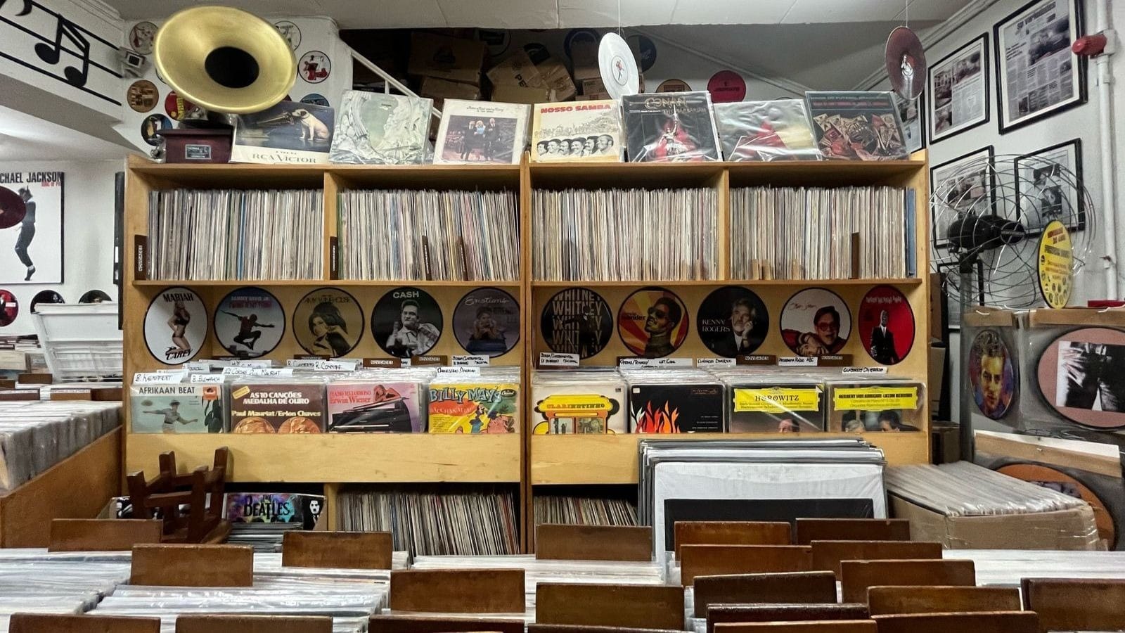 Loja de discos de vinil na Rua Augusta, em São Paulo. Foto: Beatriz Failla/Band