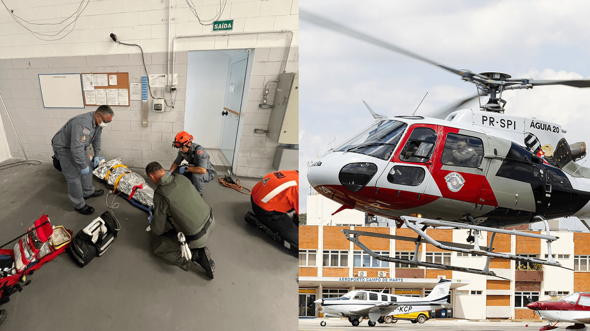 Homem sofre choque elétrico e mobiliza resgate aéreo com Águia em São José dos Campos