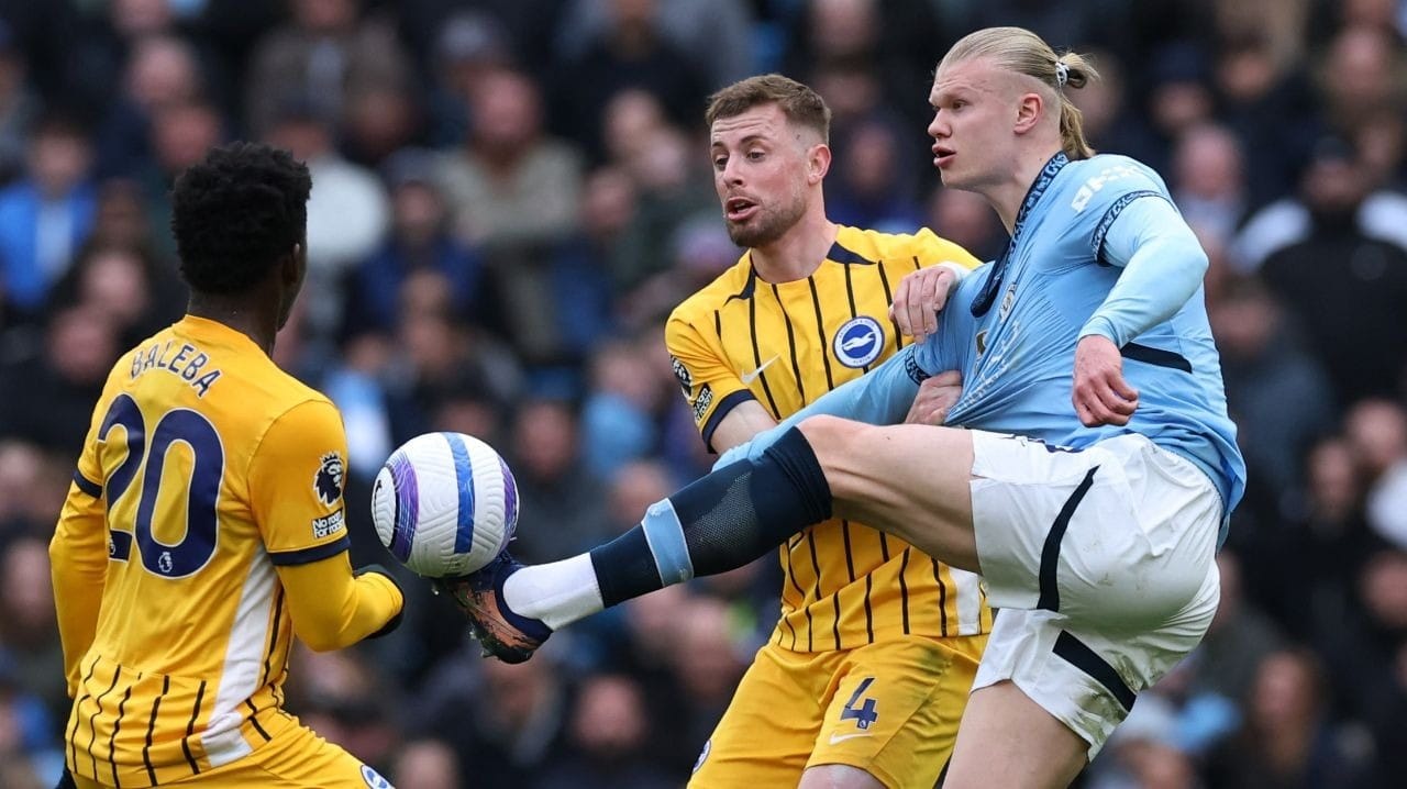 Manchester City empata com o Brighton e desperdiça a chance de chegar ao G-4 do Inglês