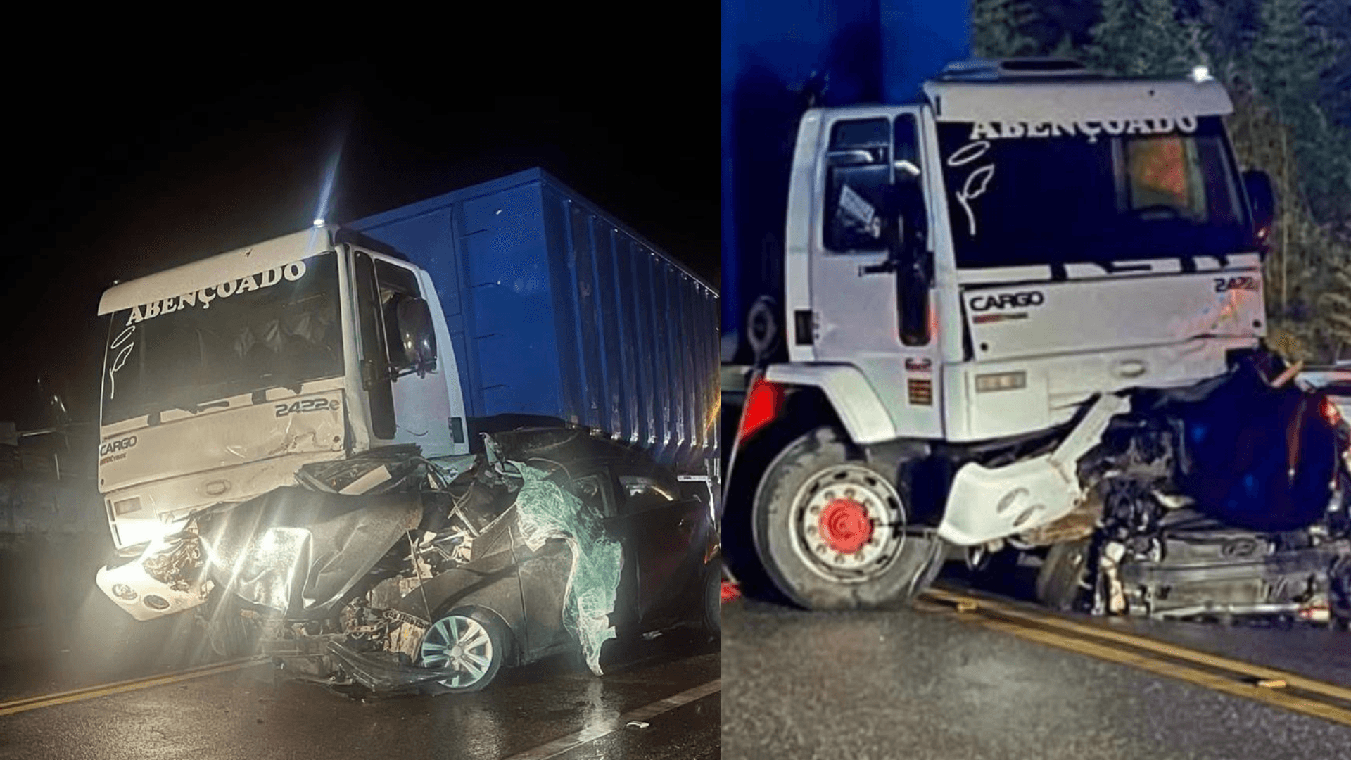 Duas pessoas morrem em acidente entre caminhão e dois carros na Rio-Santos em Ubatuba