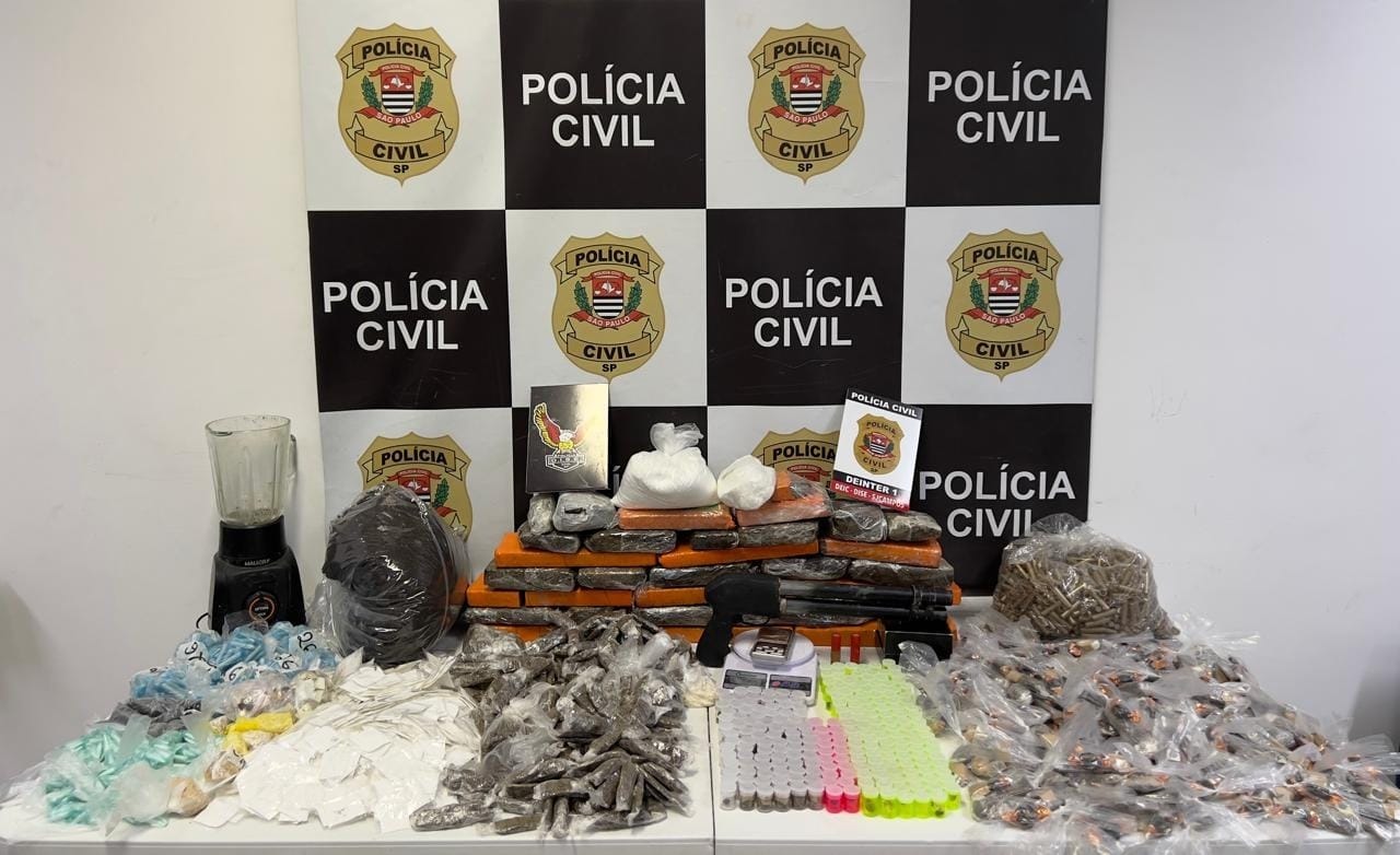 Polícia Civil apreende 24kg de drogas em laboratório clandestino em São José dos Campos (SP)