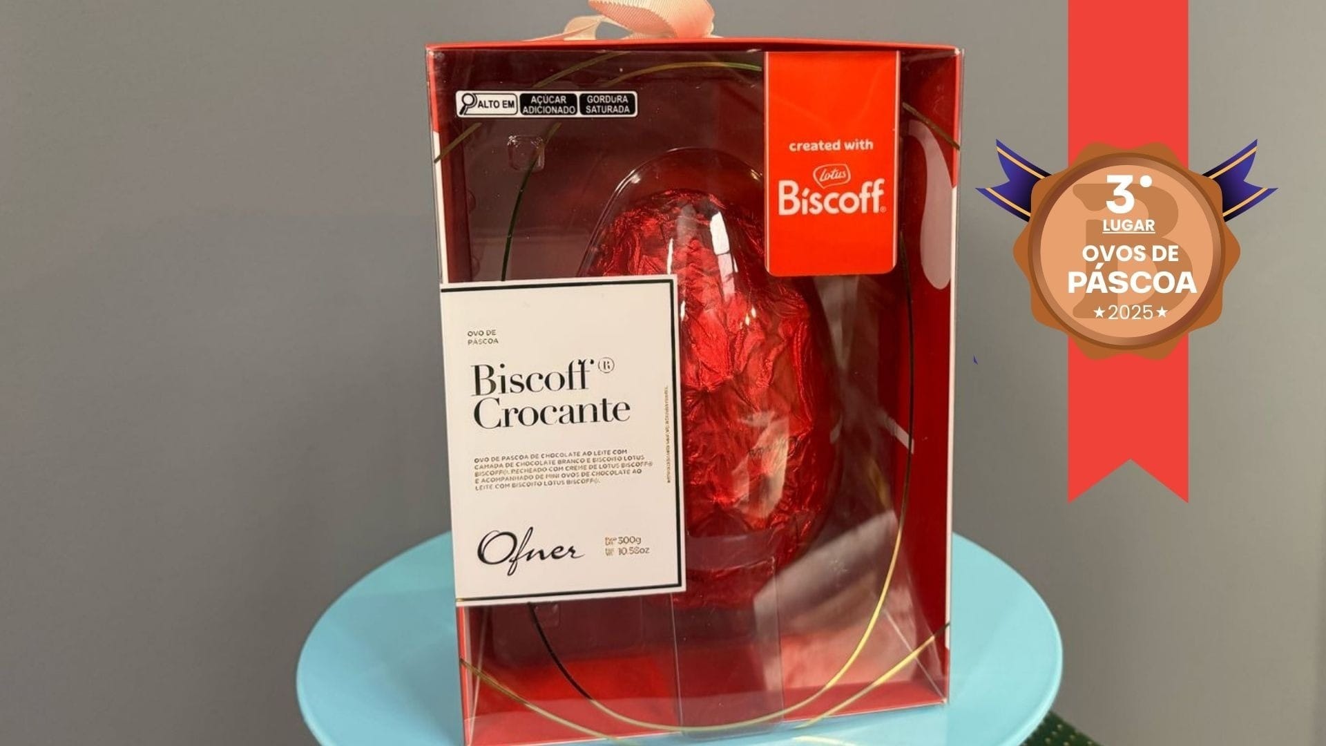 Ovo Biscoff da Ofner ficou com o terceiro lugar na categoria ovos tendência de 2025