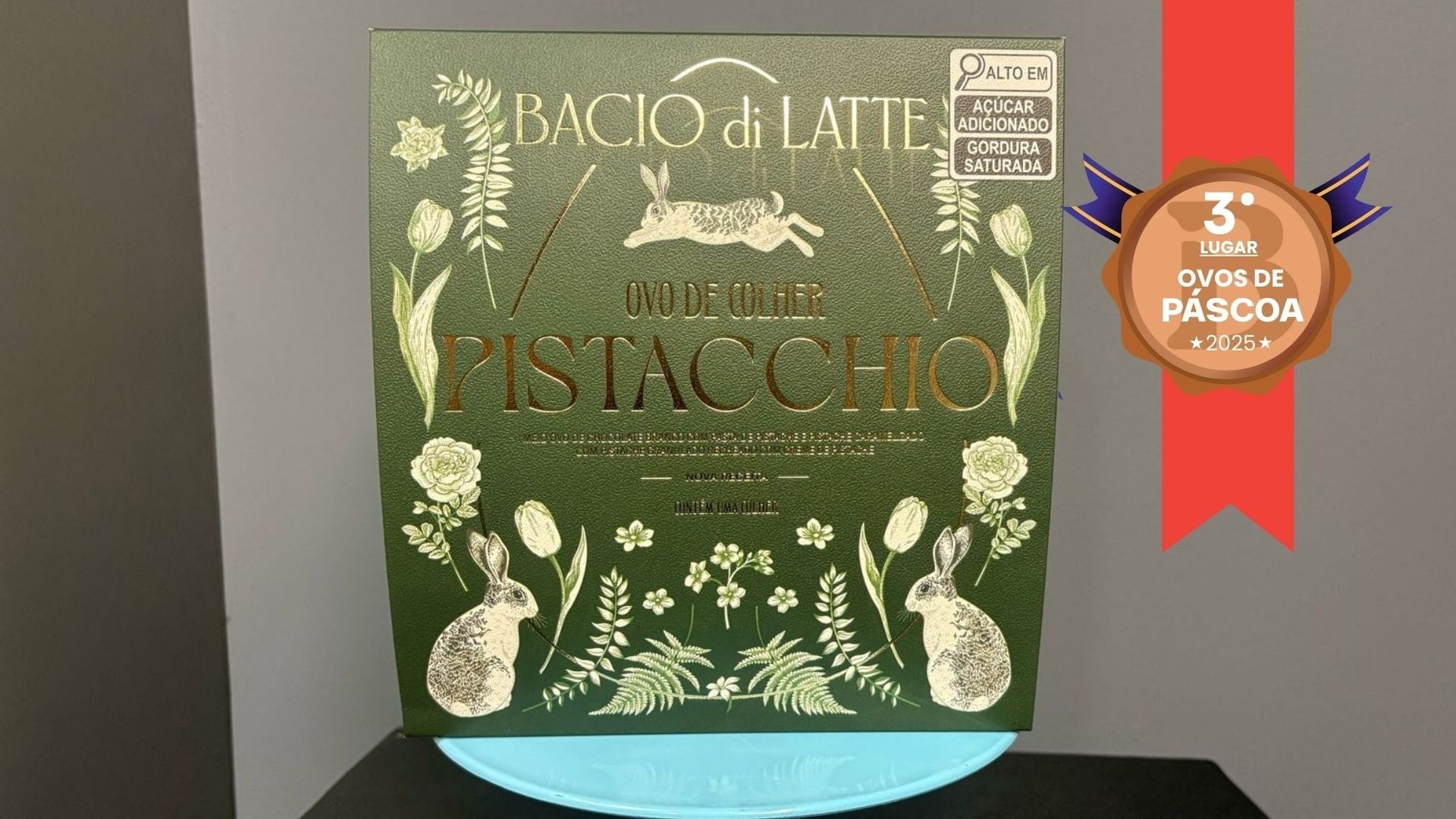 Ovo de Colher Pistacchio da Bacio di Latte ficou com o terceiro lugar na categoria pistache