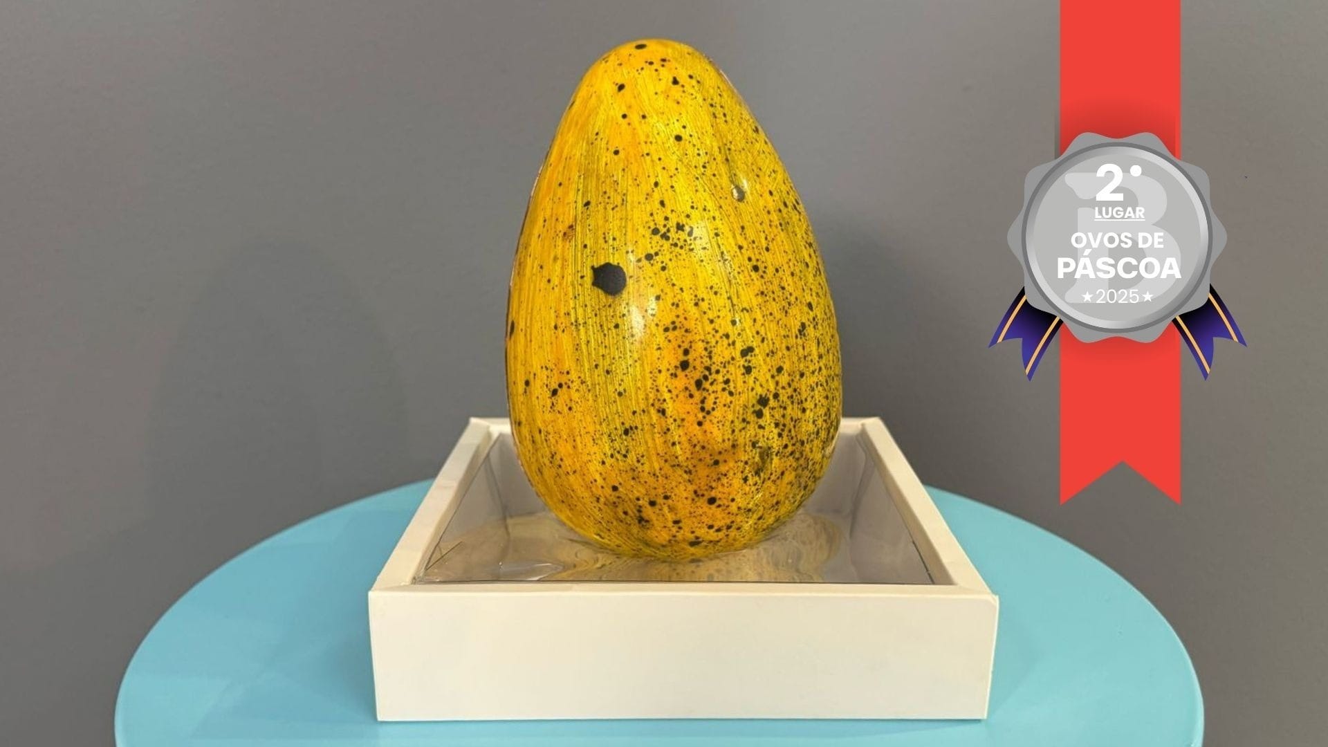 Ovo do Matheus Rosa, ficou no segundo lugar na categoria ovos de chocolate com frutas