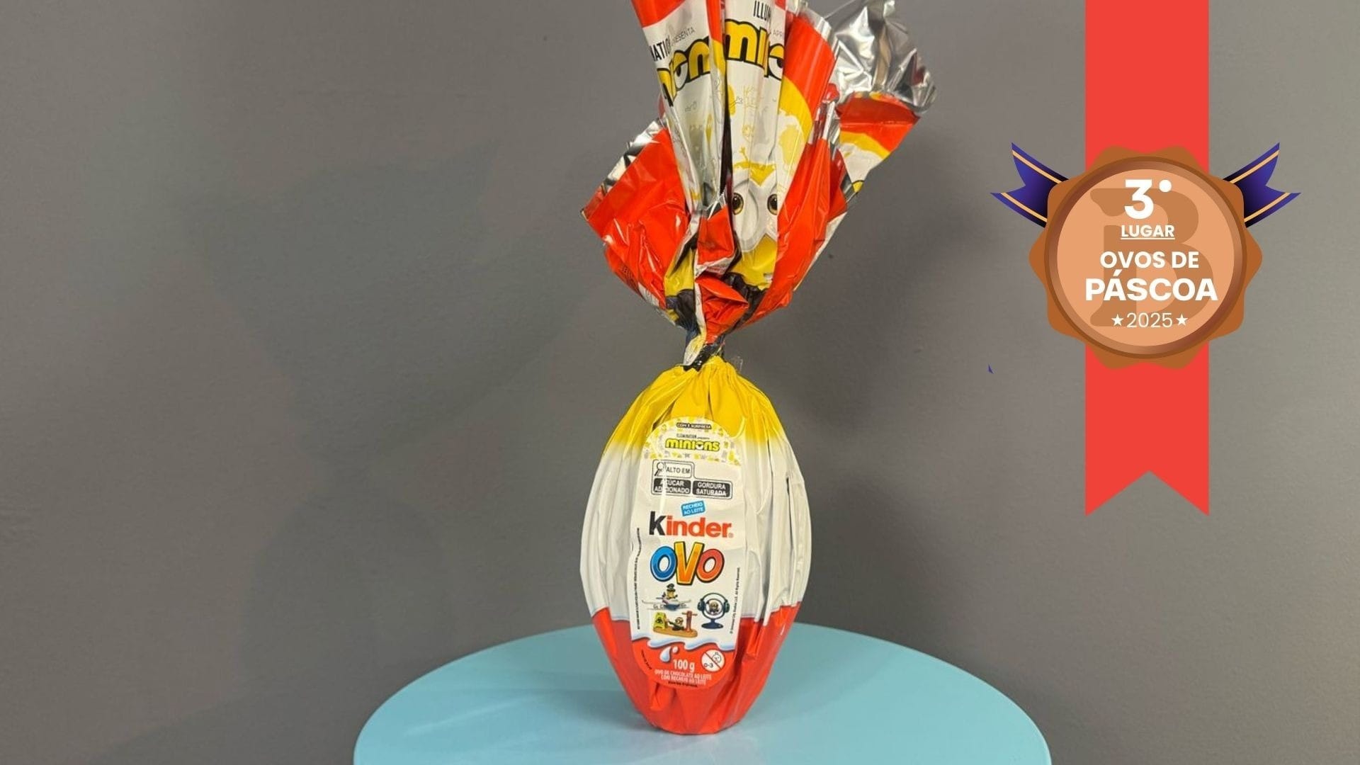 Ovo Kinder ficou em terceiro lugar na categoria ovos tradicionais
