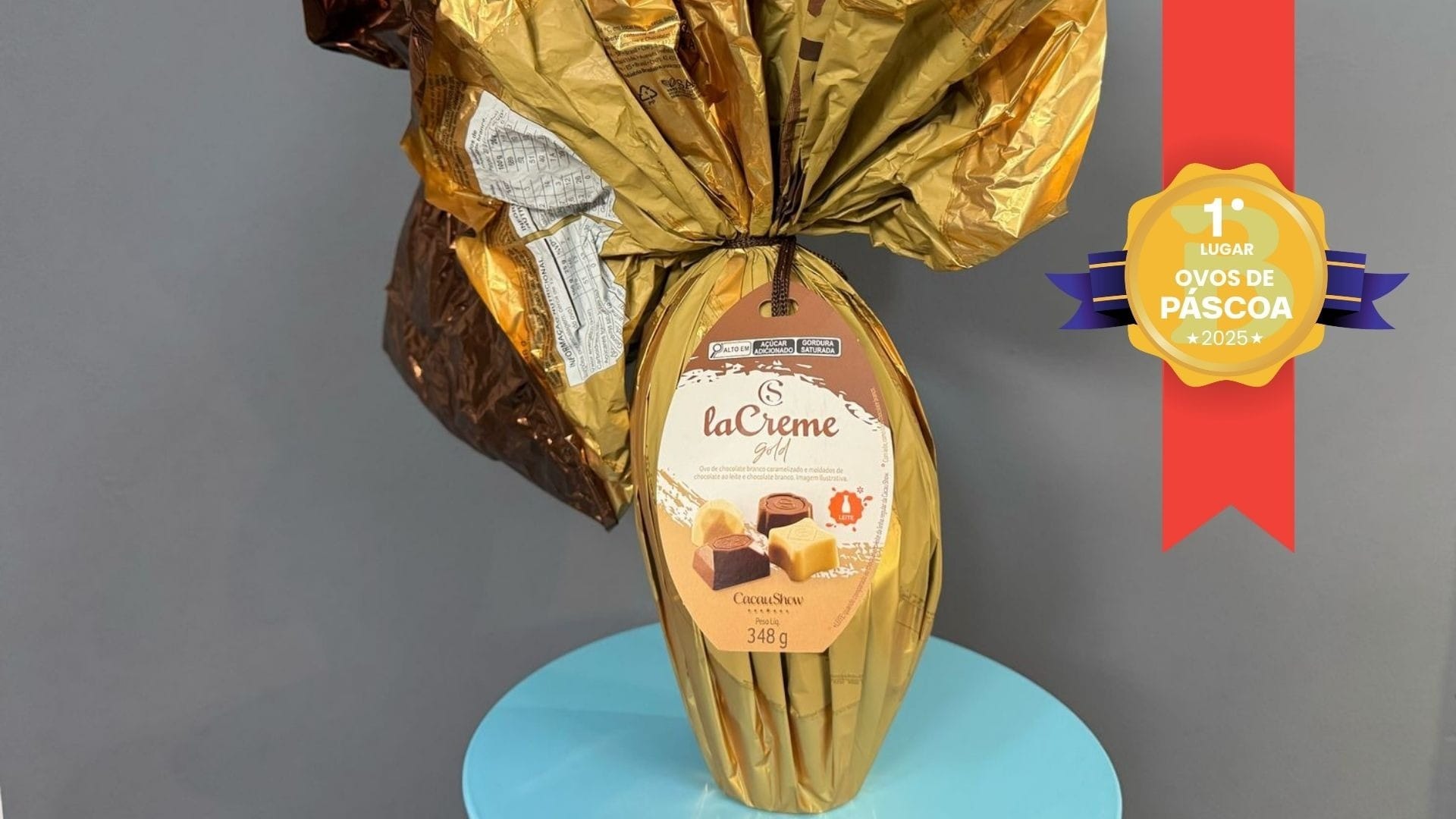 Ovo La Creme Gold da Cacau Show ficou em primeiro lugar na categoria ovos tradicionais
