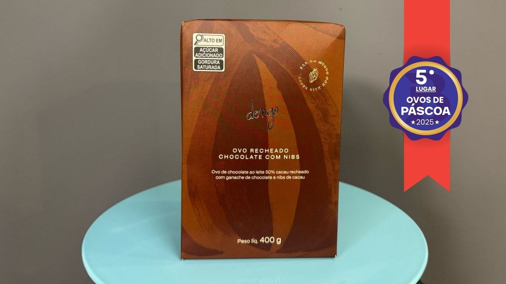 Ovo Recheado de Chocolate com Nibs da Dengo ficou com o quinto lugar na categoria crocantes