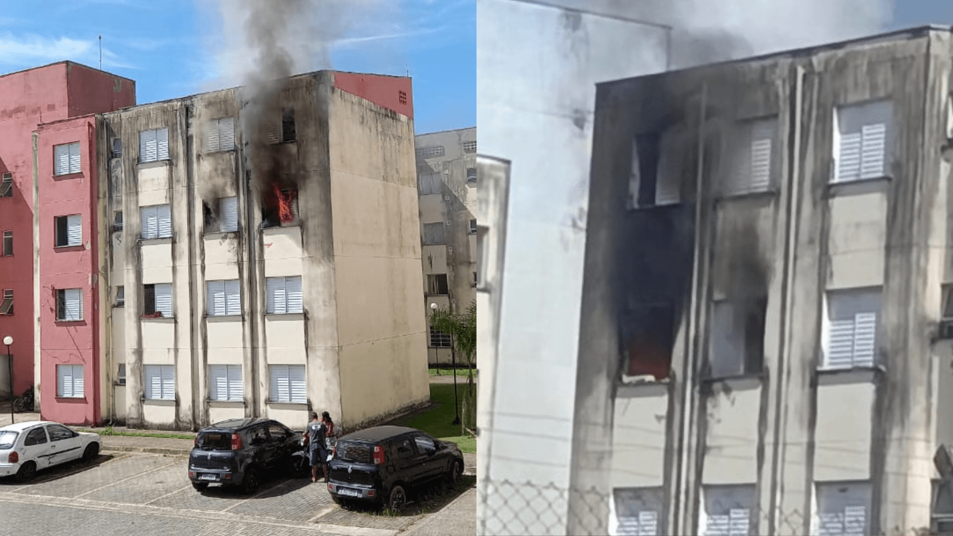 Incêndio atinge apartamento no bairro Maranduba, em Ubatuba