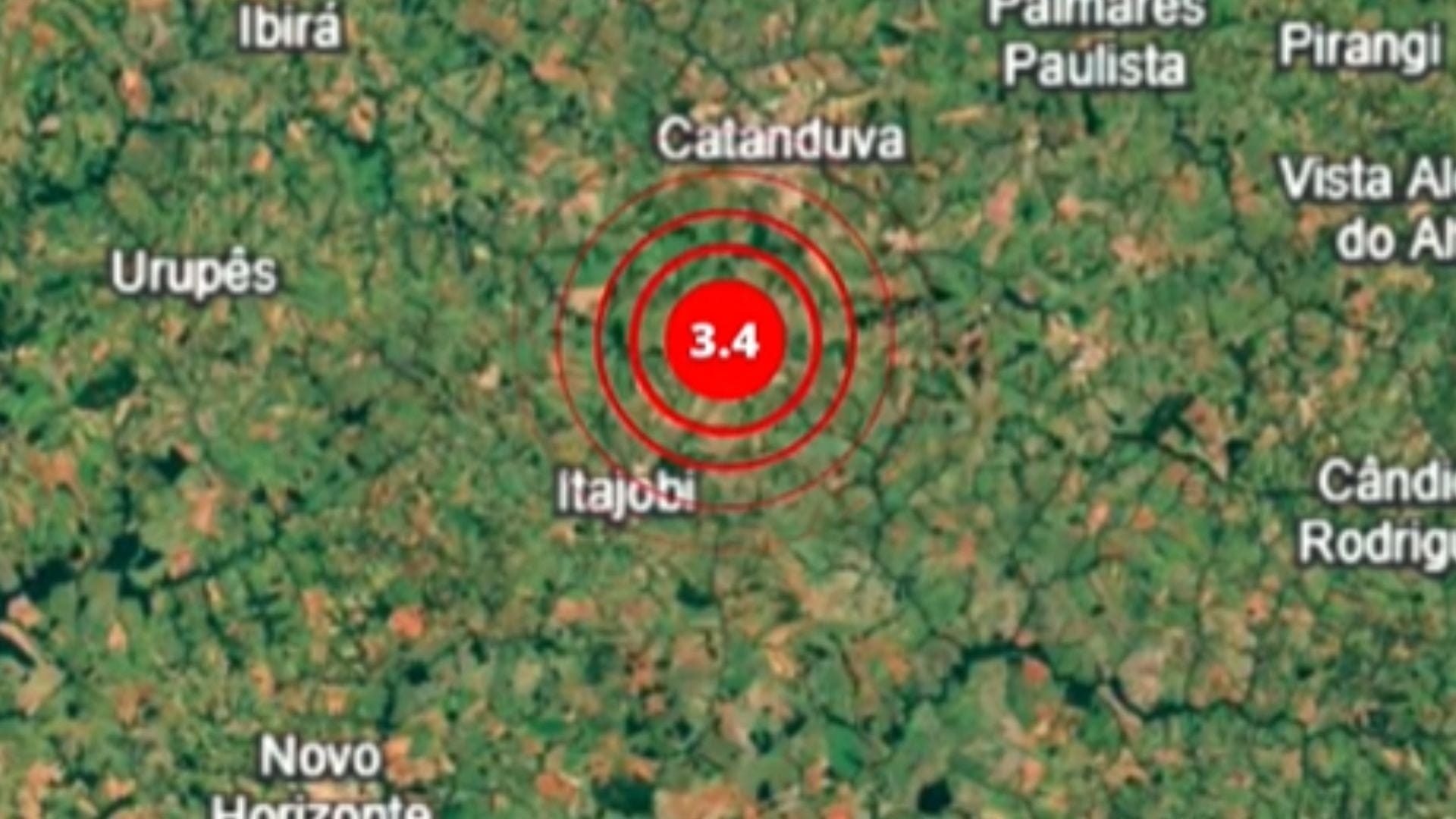 Tremor de 3,4 graus é registrado em Itajobi, no interior de São Paulo