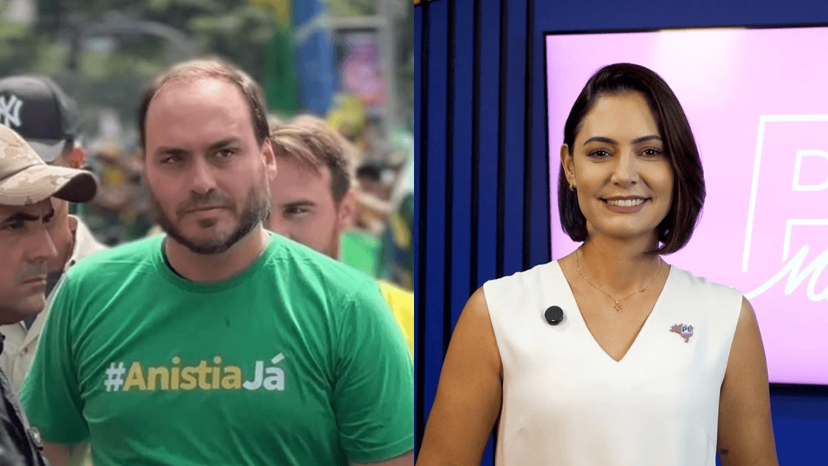 Carlos e Michelle ensaiam trégua depois de briga entre os Bolsonaro se tornar pública
