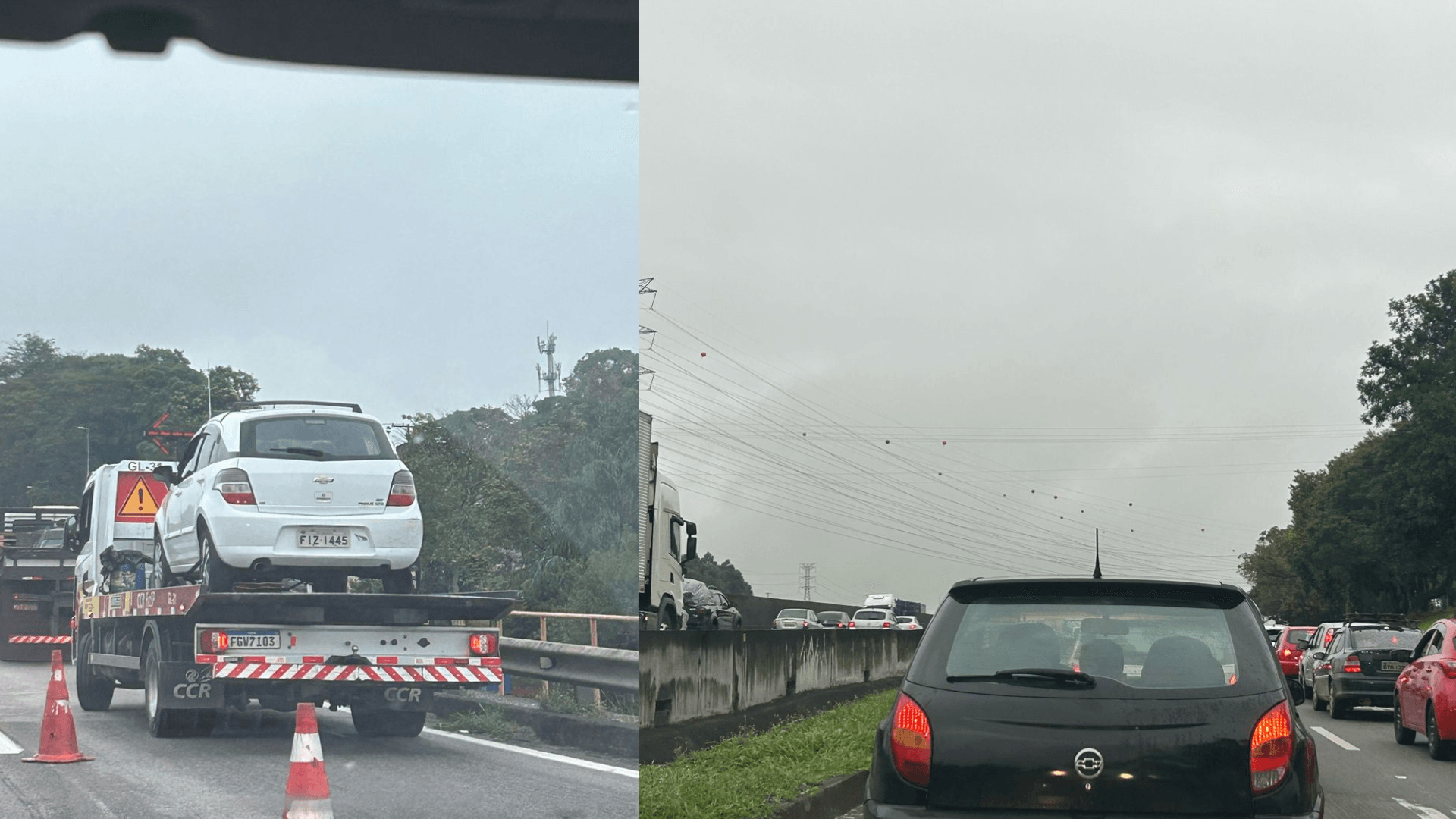 Caminhão quebrado causa mais de 10 km de congestionamento na Dutra em São José dos Campos