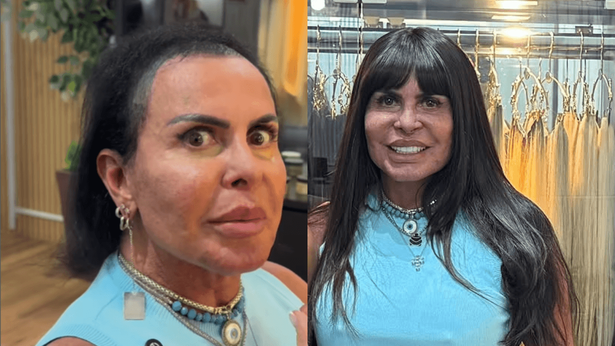 Gretchen mostra antes e depois da manutenção de mega hair: "Tem que durar 3 meses"