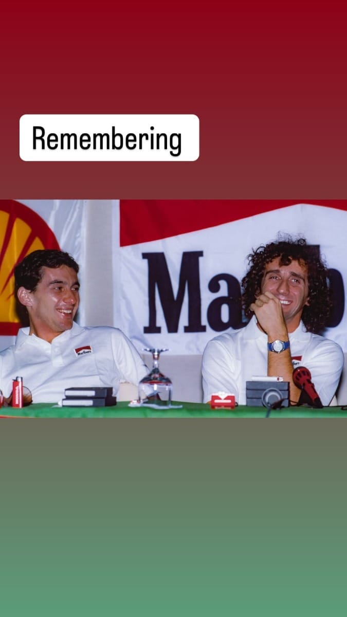 Prost homenageou Senna com postagem nas redes sociais (Imagem: @a.prost/Instagram)