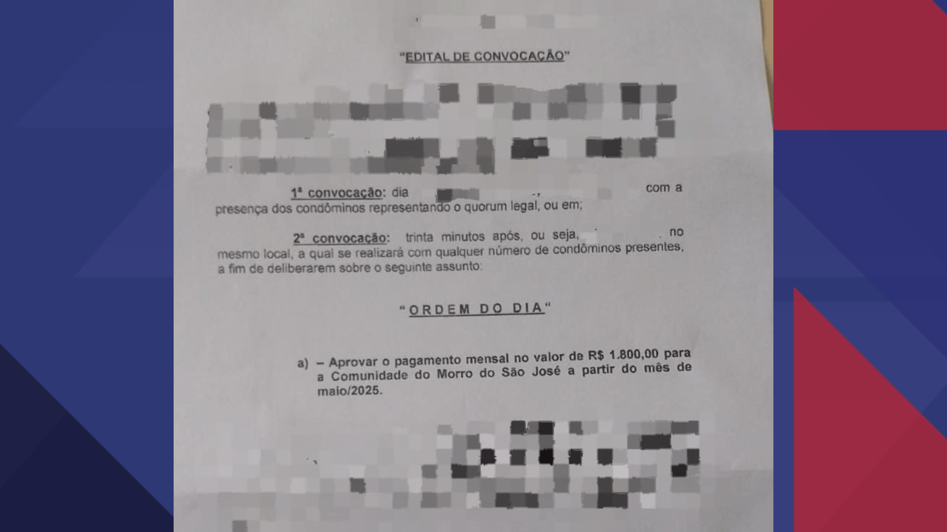 Condomínio em Madureira convoca reunião para aprovar pagamento de taxa ao crime organizado