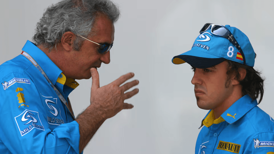 Flavio Briatore e Fernando Alonso na Renault