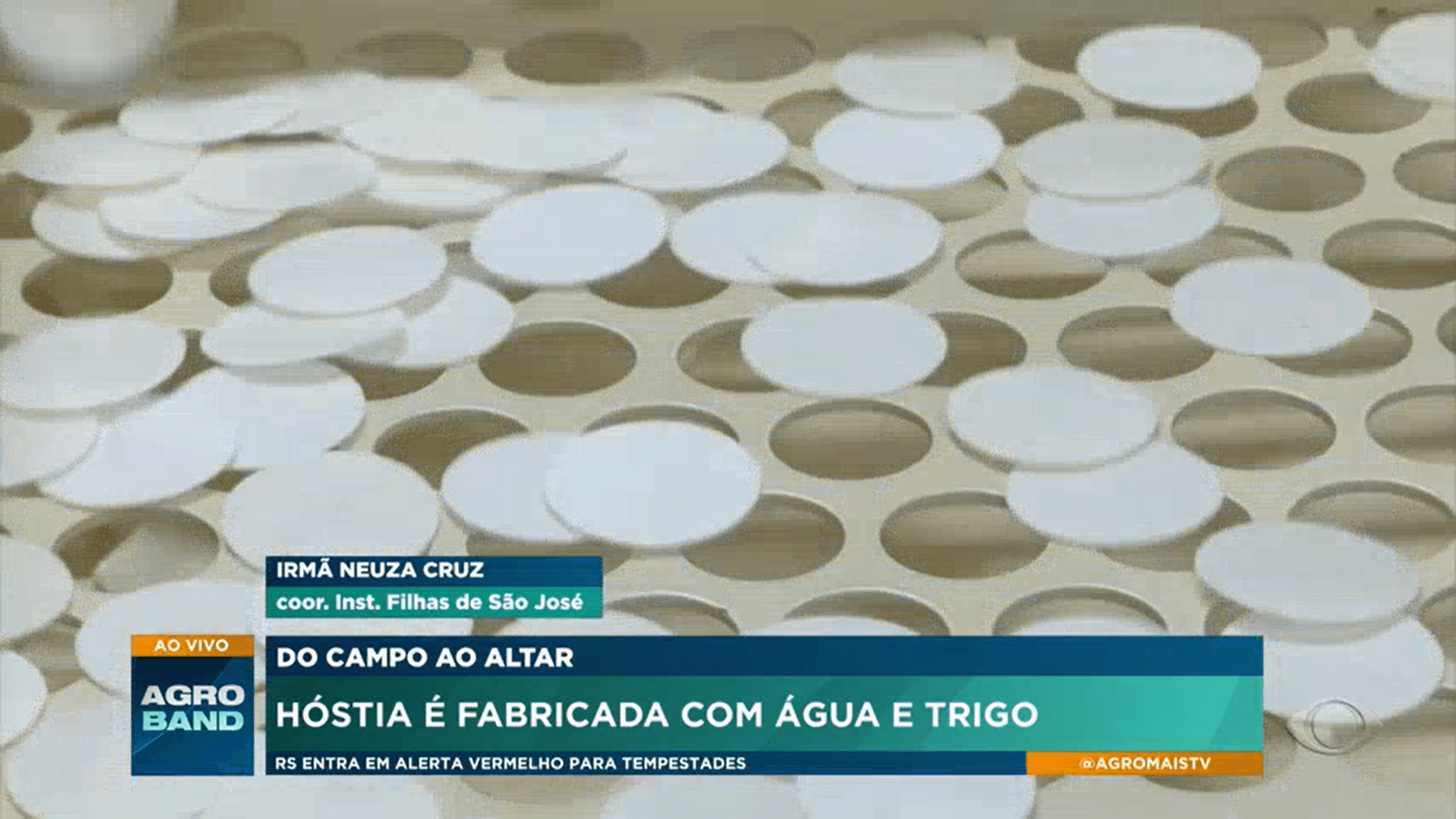 Do agro pra o altar: hóstias são feitas com trigo de alta qualidade e água