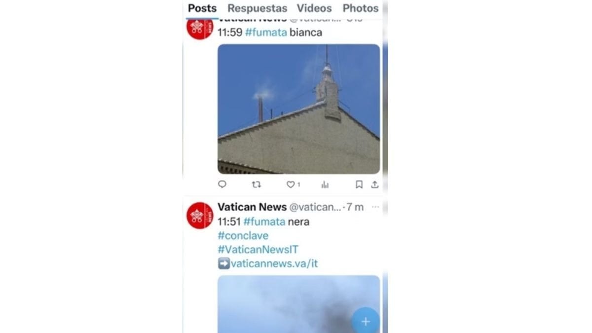 Vaticano se confunde, posta ‘fumaça branca’ e depois apaga publicação Foto: Reprodução/ Vatican News