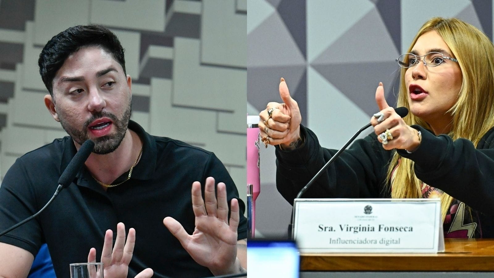 Virginia Fonseca e Rico Melquiades (Foto: Andressa Anholete e Geraldo Magela/Agência Senado)