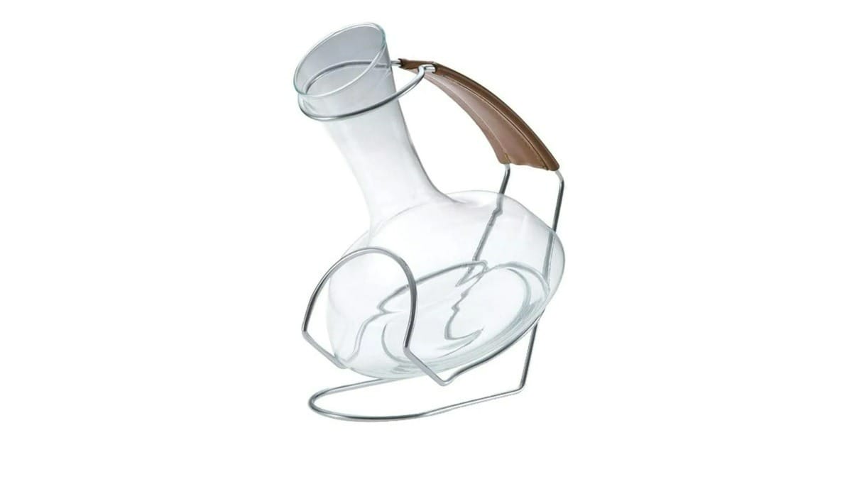 Decanter para Vinho com Suporte Forma Firenze em Vidro. / Reprodução: Firenze
