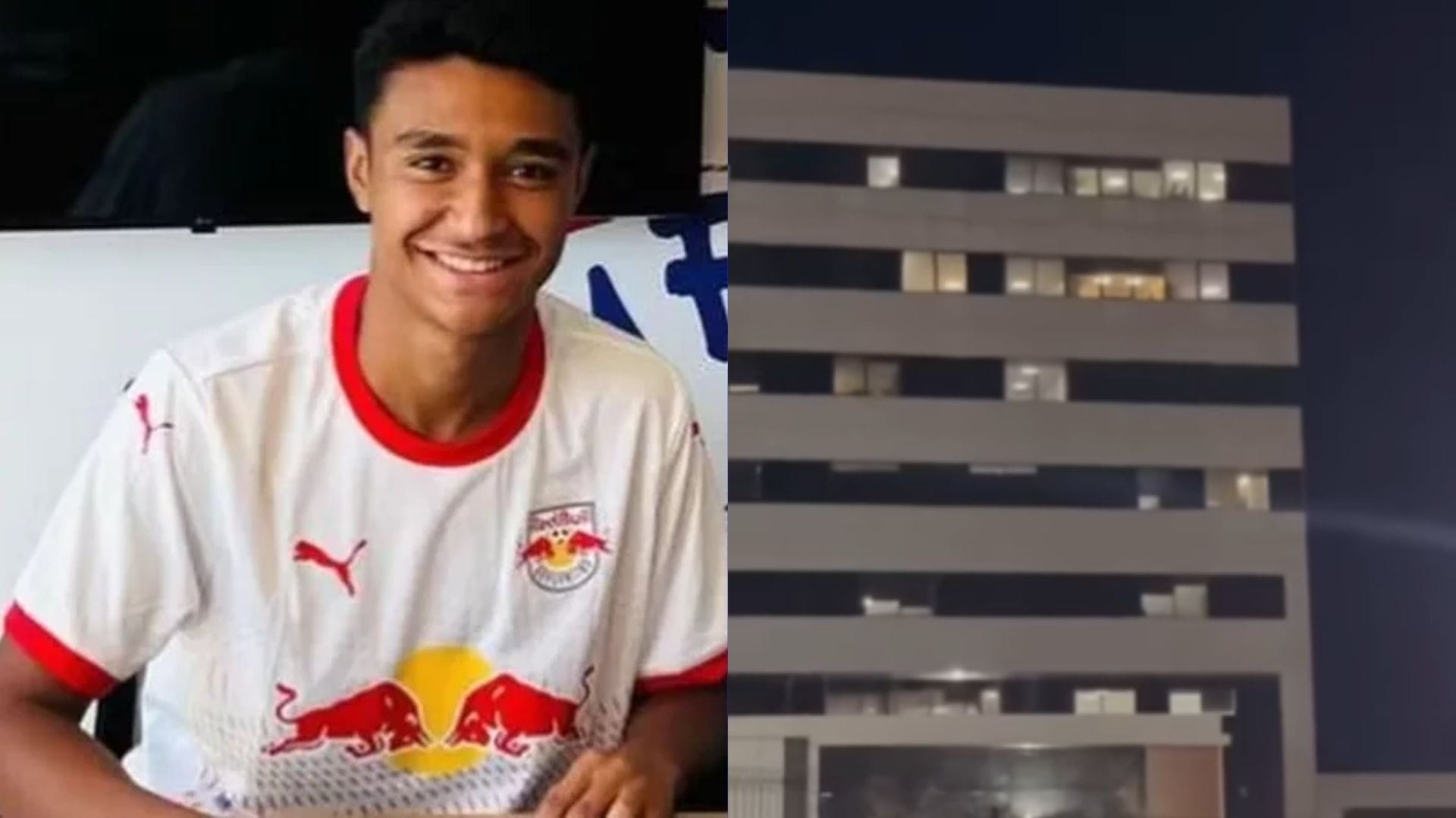 Pedro Severino: jogador do RB Bragantino acena de janela do hospital em Ribeirão Preto