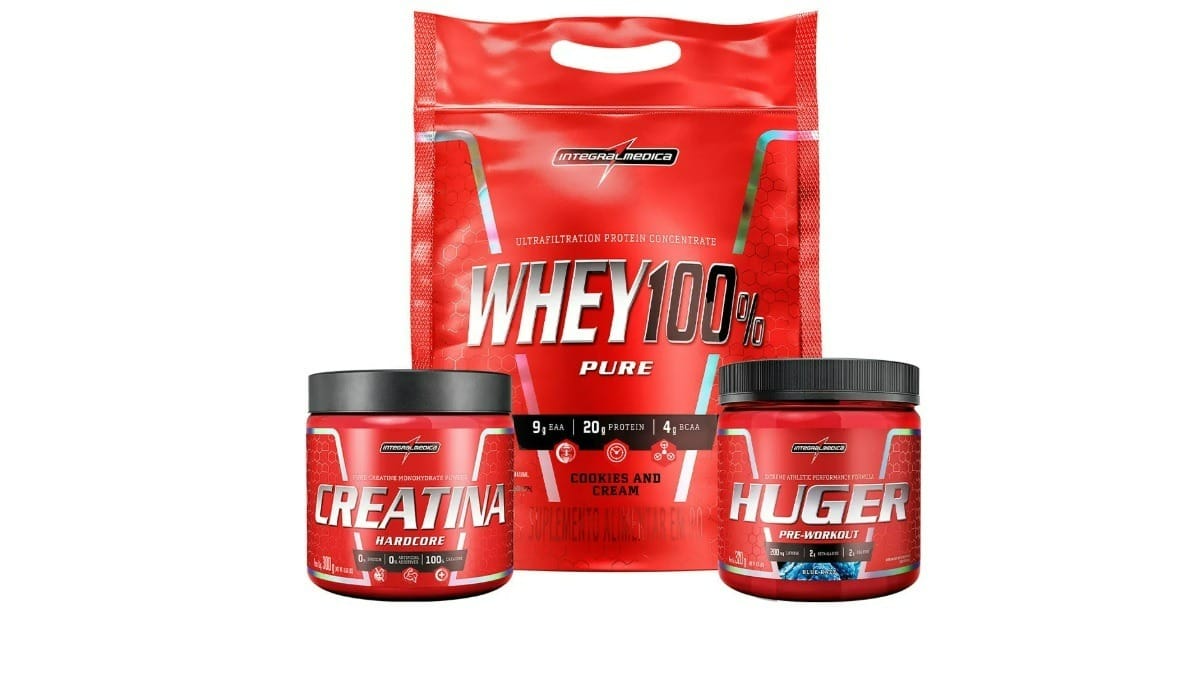 Pack Whey 100% 900g. / Reprodução: Integralmedica