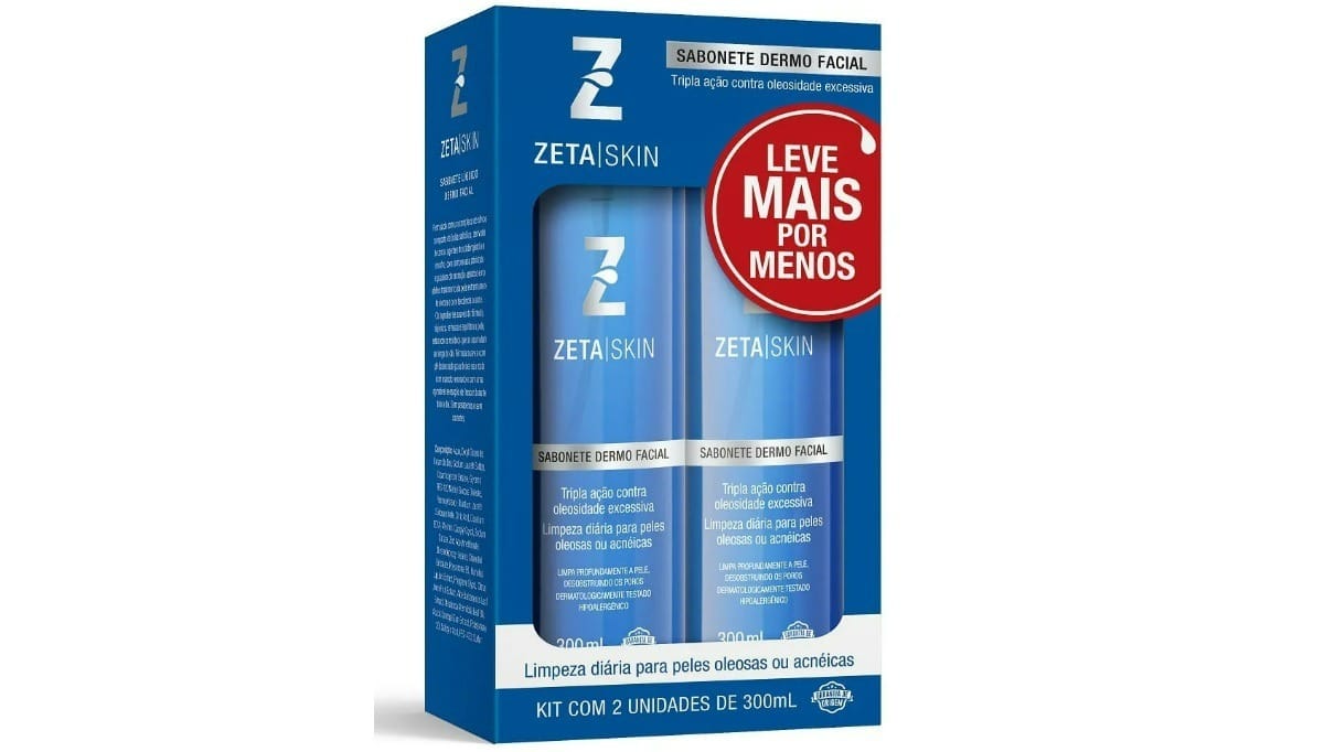 Sabonete Líquido Facial Zeta Skin 2 Unidades. / Reprodução: Zeta Skin